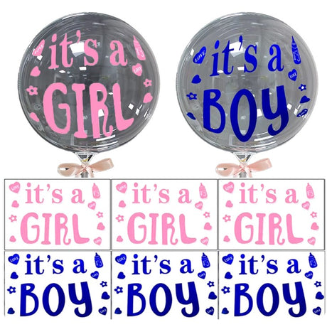 Sticker Autocolant, Vivimall, Tematica Gender Reveal, Model Scris It's a Girl, 19.5x27.5 cm, Roz - vivimall.ro