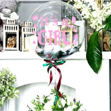 Sticker Autocolant, Vivimall, Tematica Gender Reveal, Model Scris It's a Girl, 19.5x27.5 cm, Roz - vivimall.ro