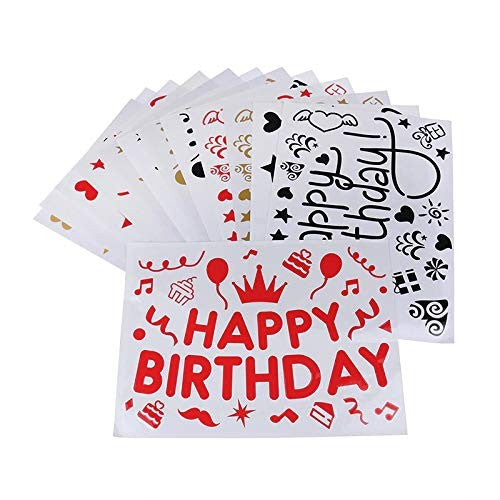Sticker Autocolant Pentru Baloane, Tematica Aniversare, Model Happy Birthday,