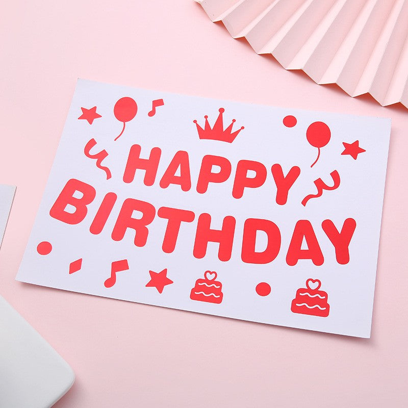 Sticker Autocolant Pentru Baloane, Tematica Aniversare, Model Happy Birthday,