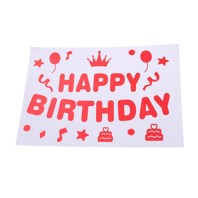 Sticker Autocolant Pentru Baloane, Tematica Aniversare, Model Happy Birthday,
