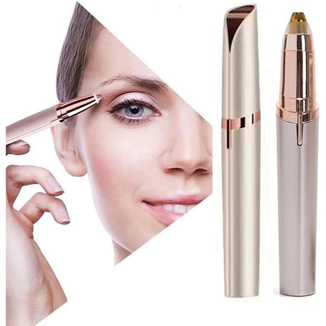 Trimmer Facial, Pentru Sprancene, Incarcare Usb, Din Abs, Sampanie - vivimall.ro