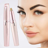Trimmer Facial, Pentru Sprancene, Incarcare Usb, Din Abs, Sampanie - vivimall.ro