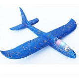 Avion Planor Cu Pilot, Din Polistiren, Cu Lumini In Cabina Pilotului, Lungime 47 Cm - vivimall.ro