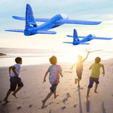 Avion Planor Cu Pilot, Din Polistiren, Cu Lumini In Cabina Pilotului, Lungime 47 Cm - vivimall.ro