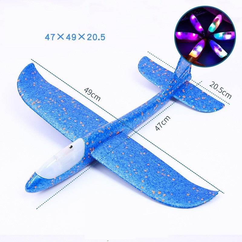 Avion Planor Cu Pilot, Din Polistiren, Cu Lumini In Cabina Pilotului, Lungime 47 Cm - vivimall.ro