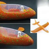 Avion Planor Cu Pilot, Din Polistiren, Cu Lumini In Cabina Pilotului, Lungime 47 Cm - vivimall.ro