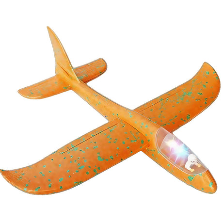 Avion Planor Cu Pilot, Din Polistiren, Cu Lumini In Cabina Pilotului, Lungime 47 Cm - vivimall.ro