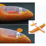 Avion Planor Cu Pilot, Din Polistiren, Cu Lumini Pe Toata Lungimea, 47 Cm - vivimall.ro