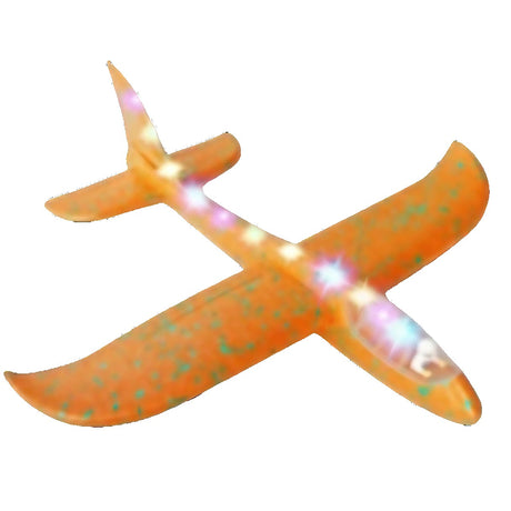 Avion Planor Cu Pilot, Din Polistiren, Cu Lumini Pe Toata Lungimea, 47 Cm - vivimall.ro