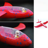 Avion Planor Cu Pilot, Din Polistiren, Cu Lumini Pe Toata Lungimea, 47 Cm - vivimall.ro