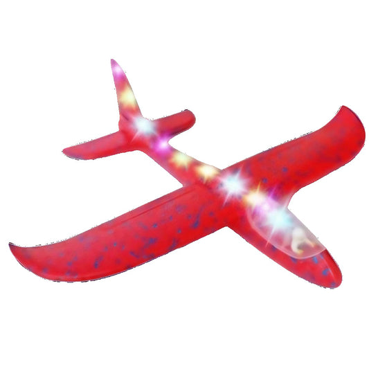 Avion Planor Cu Pilot, Din Polistiren, Cu Lumini Pe Toata Lungimea, 47 Cm - vivimall.ro