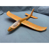Avion Planor Din Polistiren In Punga, Lungime 47 Cm, Cu Lumini Pe Varf, Portocaliu - vivimall.ro