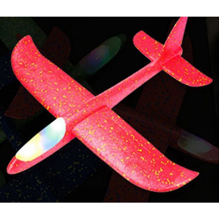 Avion Planor Din Polistiren In Punga, Lungime 47 Cm,, Cu Lumini Pe Cap