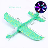 Avion Planor Din Polistiren In Punga , Lungime 47 Cm , Cu Lumini Pe Cap, Resigilat - vivimall.ro