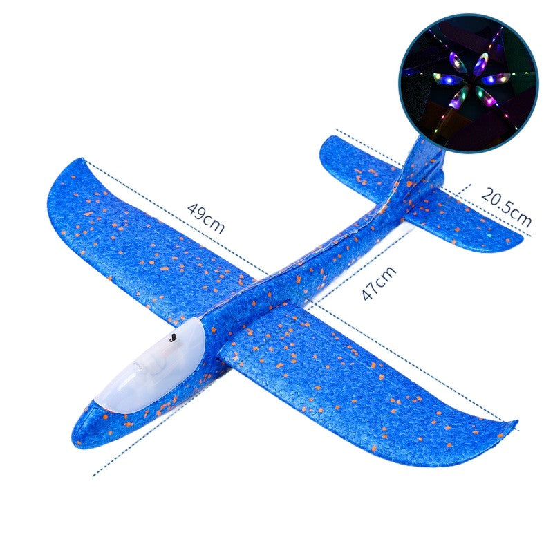 Avion Planor Cu Lumini Pe Toata Lungimea, Din Poliester, 48 Cm - vivimall.ro