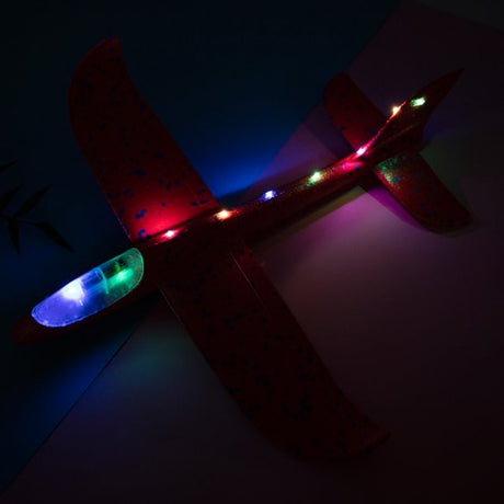 Avion Planor Cu Lumini Pe Toata Lungimea, Din Poliester, 48 Cm - vivimall.ro