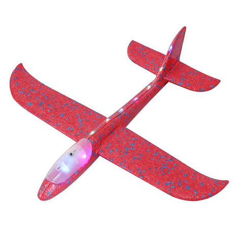 Avion Planor Cu Lumini Pe Toata Lungimea, Din Poliester, 48 Cm - vivimall.ro
