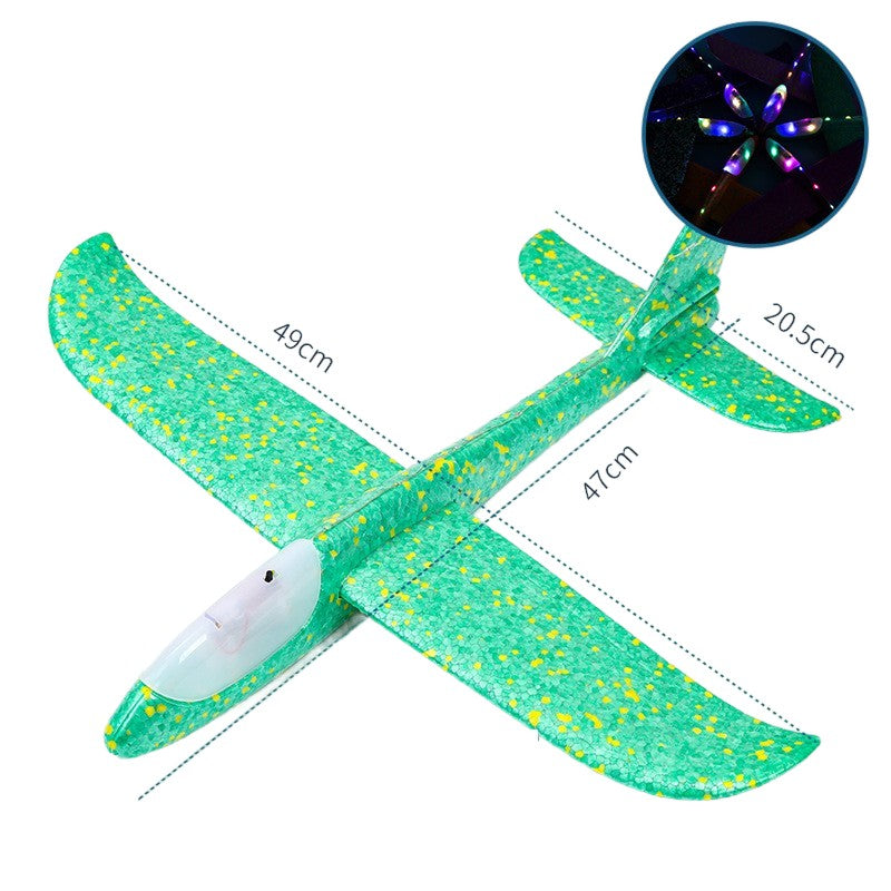 Avion Planor Cu Lumini Pe Toata Lungimea, Din Poliester, 48 Cm - vivimall.ro