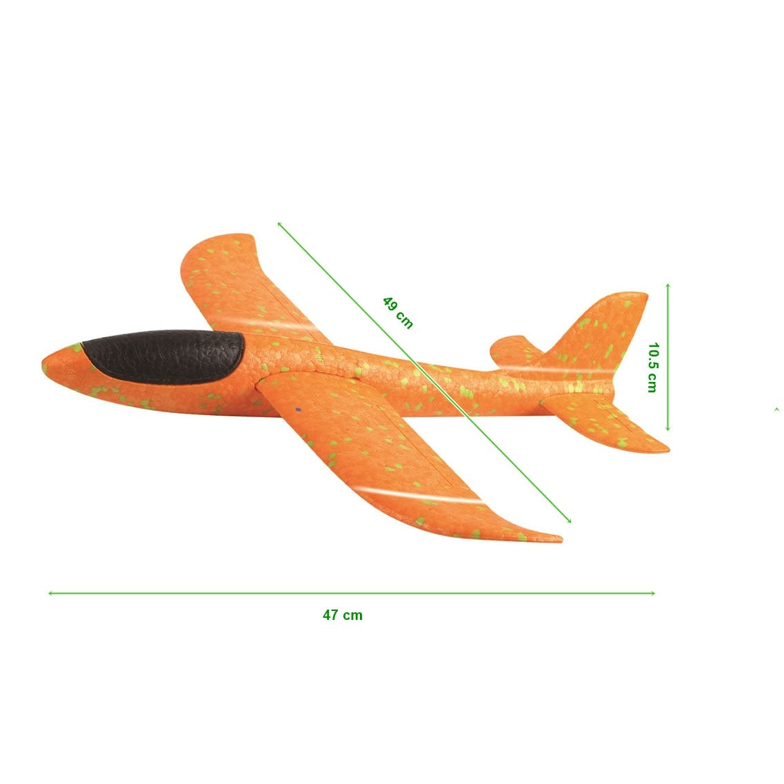 Avion Planor, In Punga, Din Polistiren, Lungime 47 Cm, Portocaliu - vivimall.ro