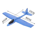 Avion Planor Flippy, din Polistiren, Lungime 85 cm , Jucarie Recreativa, Cascadorii, Albastru