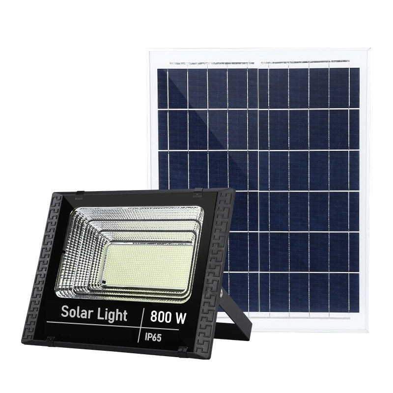 Proiector LED SMD 800W cu incarcare solara Vivimall, panou solar, cu telecomanda, suport prindere, material ABS, 20AH, 966 LED-uri, temperatura culoare 6500k, 32x26x9 cm, negru