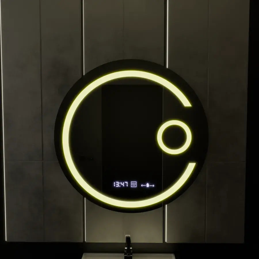 Oglinda Led Rotunda, 60Cm, Visio Motionglow Marcello, Sistem Dezaburire, Ceas & Termometru, Lupa Cosmetica - vivimall.ro
