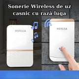 Sonerie Wireless, Flippy, Rezistenta la Stropi, Kit cu 2 Receptoare, 38 Melodii, 4 Niveluri Volum, 85 dB, raza 260 m, 9 x 5,6 x 18,5 cm, Alb/Auriu - vivimall.ro