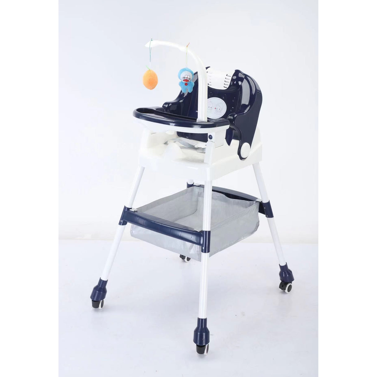 Scaun De Masa Pentru Copii, Multifunctional, Pliabil, Cu Roti, Cos De Depozitare, Din Plastic, Centura De Siguranta, Suport De Agatat Jucarii