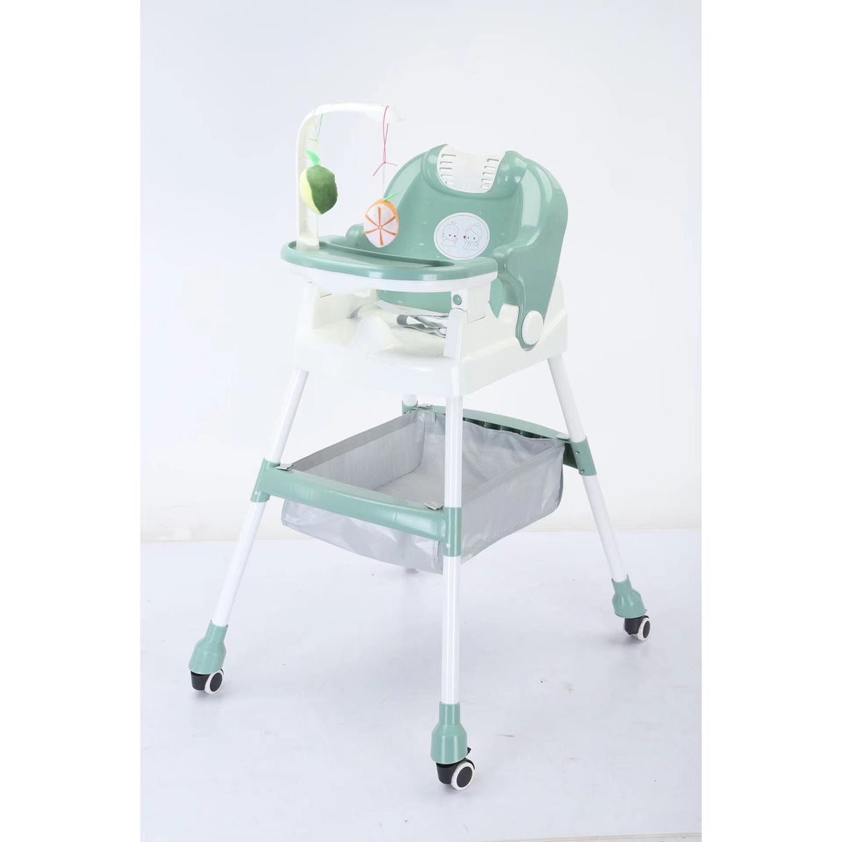 Scaun De Masa Pentru Copii, Multifunctional, Pliabil, Cu Roti, Cos De Depozitare, Din Plastic, Centura De Siguranta, Suport De Agatat Jucarii