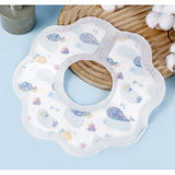 Set 10 Bavete de Unica Folosinta, Flippy, Model Animalute Marine, pentru Bebelusi, din Bumbac, Impermeabil, 28 x 28 cm, Alb/Albastru