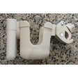 Suport universal alb pentru pahar și telefon montat pe cărucior de bebeluș, vedere frontală, ABS 20x10x9.5 cm
