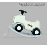 Balansoar 2 in 1 pentru copii Vivimall, masinuta detasabila, varsta peste 1 an, unghi 40 de grade, interior/exterior, volan cu sunete si lumini,