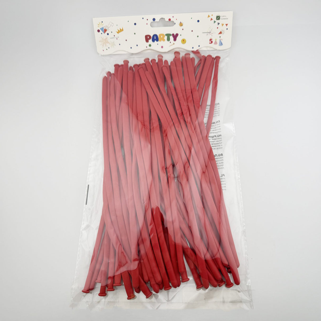 Set 50 baloane modelaj Flippy roșu aranjate, utilizare petreceri și animații pentru copii