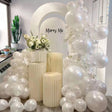 Baloane Din Latex Pentru Arcada, Set Din 120 Baloane, Botez, Pai Si Adeziv Inclus In Cutie, 23 Cm, Alb - vivimall.ro