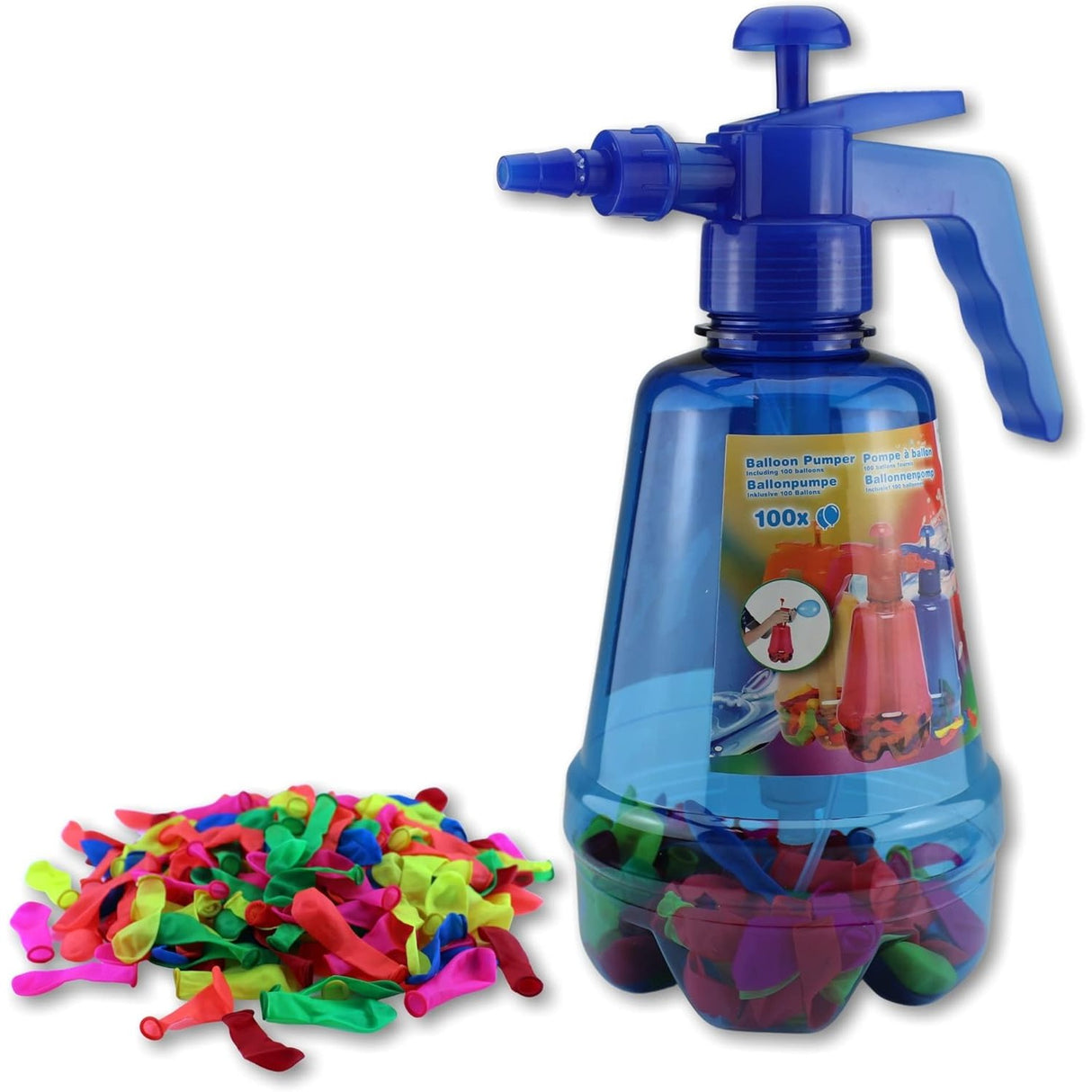 Set 300 de Baloane cu Apa, Flippy, Rezervor de Apa de Umplut, 1.5L, Autosigilate, 34 x 27 x 10 cm, Multicolor