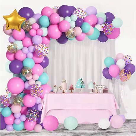 Baloane Pentru Arcada Happy Birthday, Baloane Decorative Din Latex, Set Mix 127 Baloane Colorate - vivimall.ro