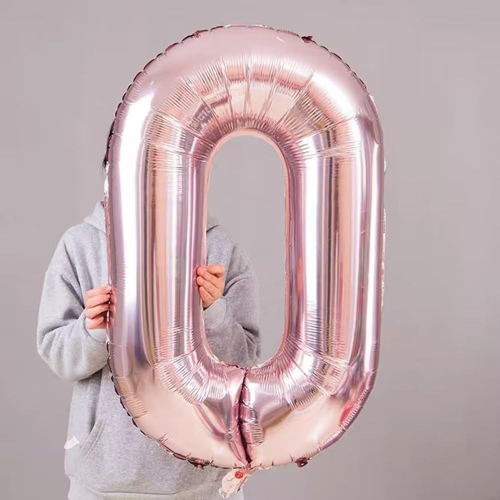Balon Din Folie Cifra 0, 81 Cm, Pentru Aer Sau Heliu, Bulk, Roz - vivimall.ro