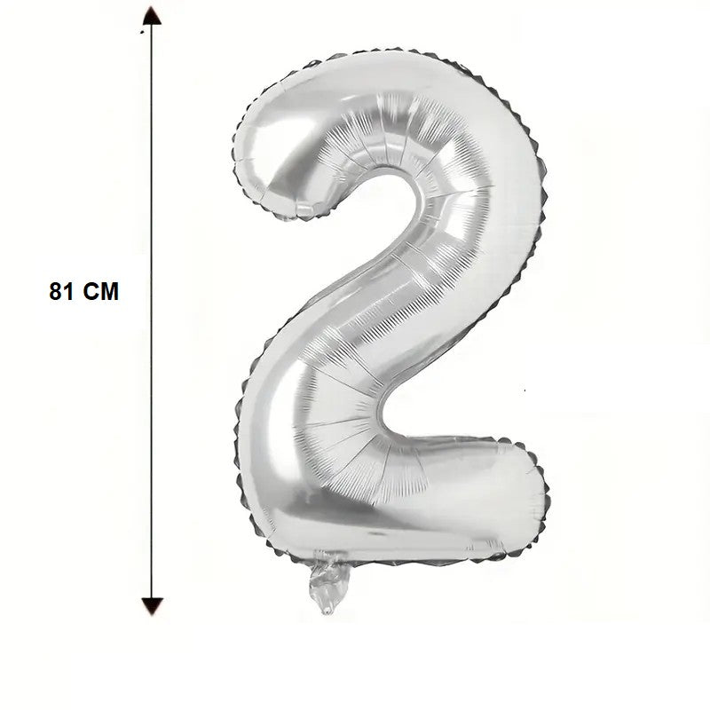 Balon Din Folie Cifra 2, 81 Cm, Pentru Aer Sau Heliu, Bulk - vivimall.ro