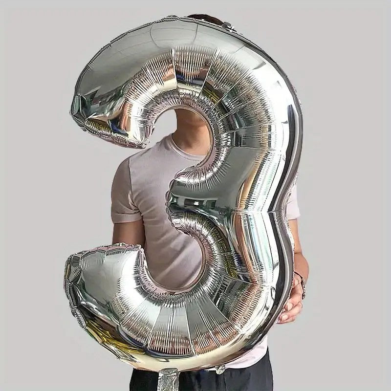 Balon Din Folie Cifra 3, 81 Cm, Pentru Aer Sau Heliu, Bulk - vivimall.ro