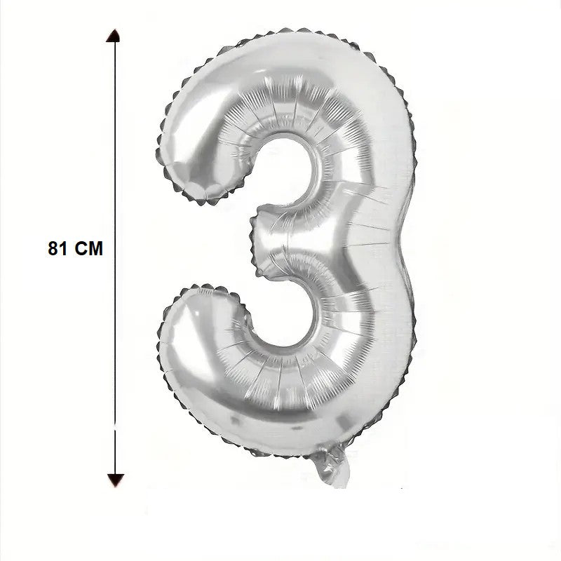 Balon Din Folie Cifra 3, 81 Cm, Pentru Aer Sau Heliu, Bulk - vivimall.ro