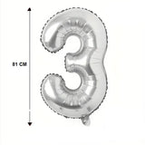 Balon Din Folie Cifra 3, 81 Cm, Pentru Aer Sau Heliu, Bulk - vivimall.ro