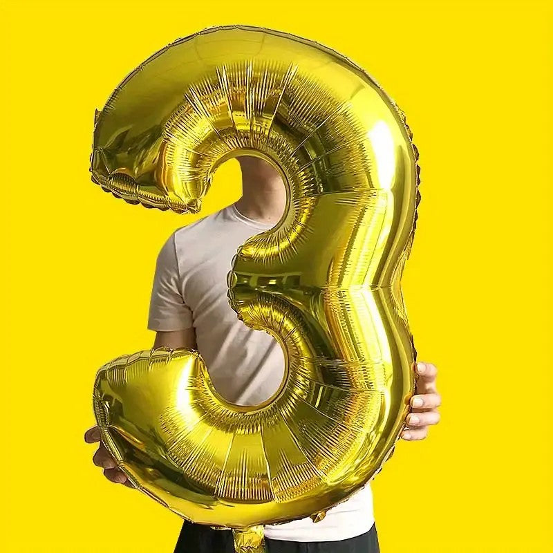 Balon Din Folie Cifra 3, 81 Cm, Pentru Aer Sau Heliu - vivimall.ro