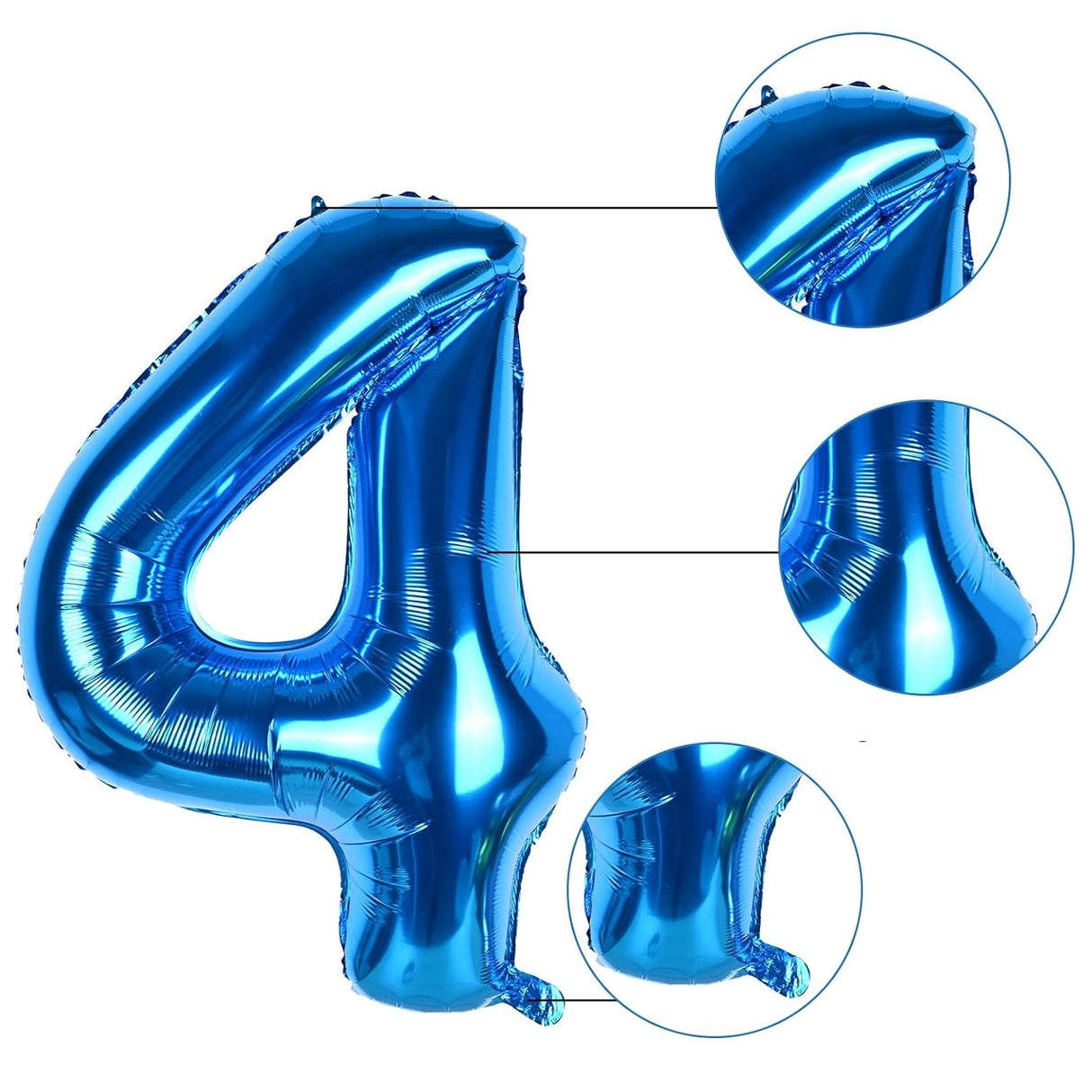 Balon Din Folie Cifra 4, 81 Cm, Pentru Aer Sau Heliu, Bulk - vivimall.ro