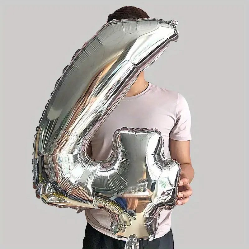 Balon Din Folie Cifra 4, 81 Cm, Pentru Aer Sau Heliu, Bulk - vivimall.ro