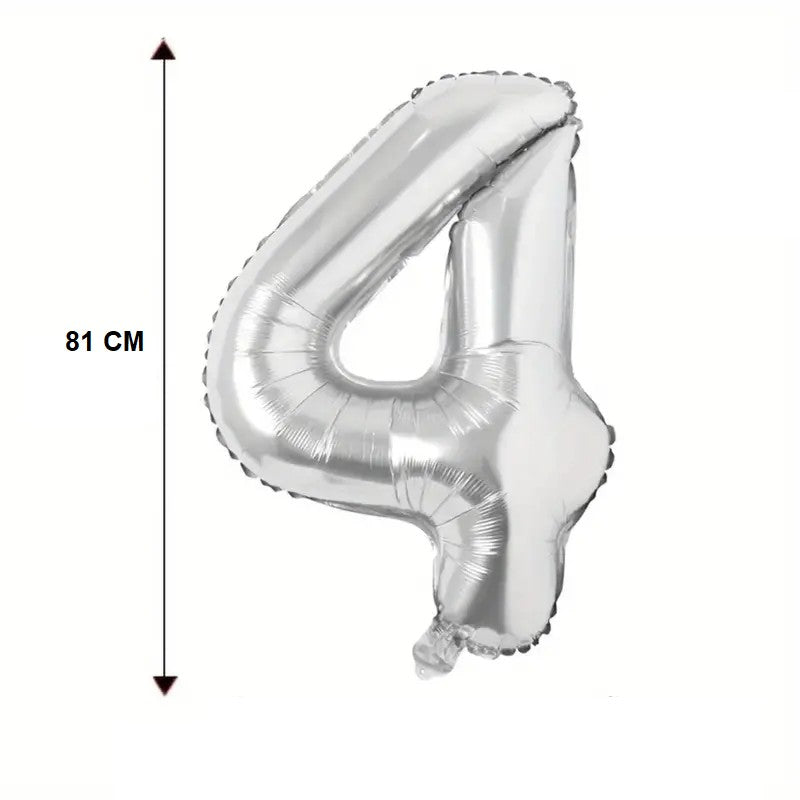 Balon Din Folie Cifra 4, 81 Cm, Pentru Aer Sau Heliu, Bulk - vivimall.ro