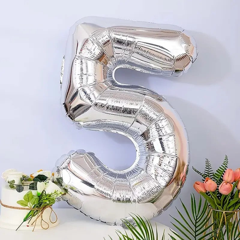 Balon Din Folie Cifra 5, 81 Cm, Pentru Aer Sau Heliu, Bulk - vivimall.ro