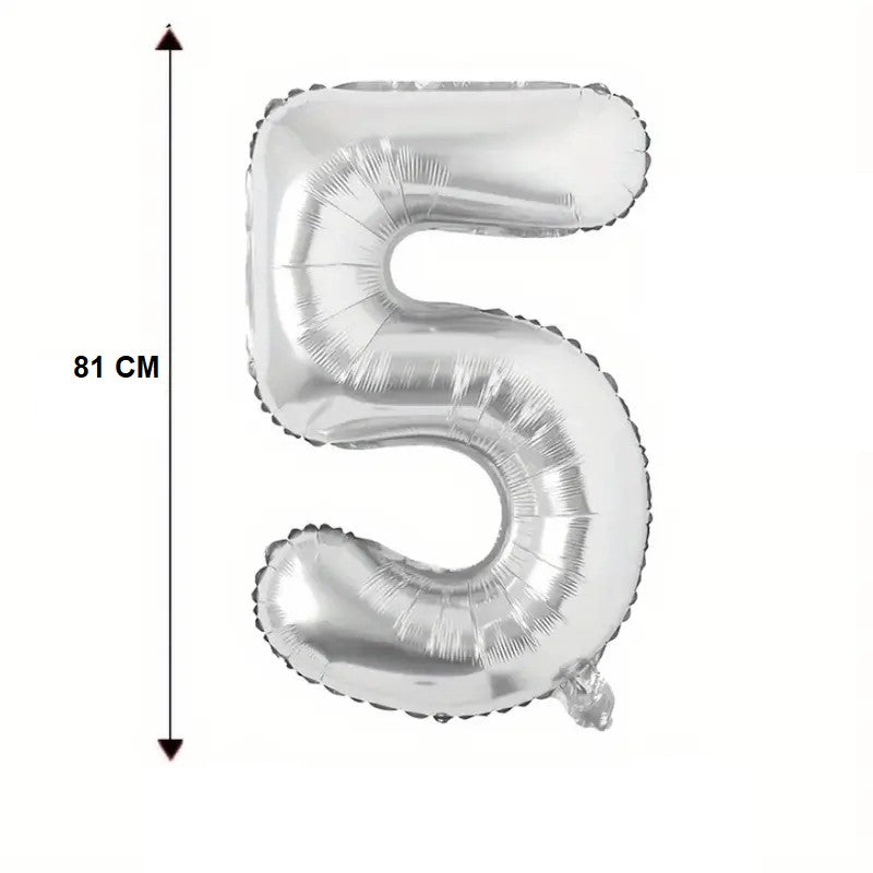 Balon Din Folie Cifra 5, 81 Cm, Pentru Aer Sau Heliu, Bulk - vivimall.ro