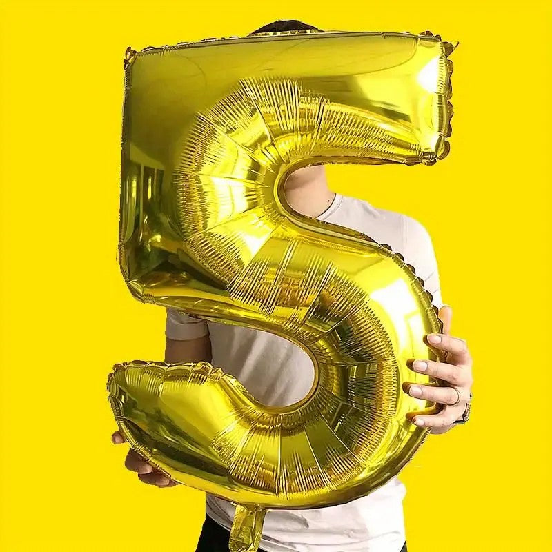 Balon Din Folie Cifra 5, 81 Cm, Pentru Aer Sau Heliu, Bulk - vivimall.ro
