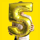 Balon Din Folie Cifra 5, 81 Cm, Pentru Aer Sau Heliu, Bulk - vivimall.ro